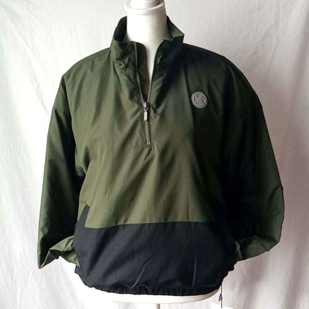 ZYIA Active Forest Patch 1/4 Zipper Jacket Green Black Size S